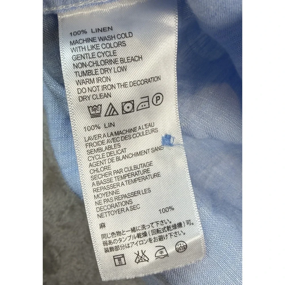 Tommy Bahama Shirt Mens XXL 100%‎ Linen Short Sleeve Button Up Light Blue